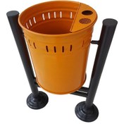 Resim Safirkom Metal Çöp Kovası, H Ayaklı, Siyah-Turuncu SÇ 30 STH Turuncu 