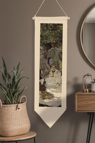 Resim Duvar Halısı Pinterest Oda Dekoru, Monet Sanat Serisi, 100cm Kanvas Flama Askılı Duvar Örtüsü NO:626 - Renkli - 4 / 30 x 100 