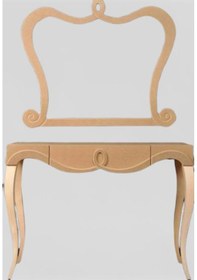 Resim Dresuar AVANGART ASLAN CNC Model Ahşap Kayın ayak MDF tabla Estetik ayna Çerçev Kutuda sevk ElYapım Ahşap 