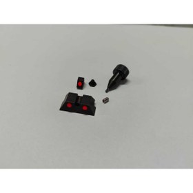 Resim Ufuk Av Bayii Glock 19 Çelik Gez Arpacık Takımı Kırmızı Fiber 