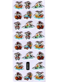 Resim Sticker Kabartmalı Sticker Defter Planlayıcı Etiket Cb569 16x7 Cm- Uçaklı Tavşan Çok Renkli 