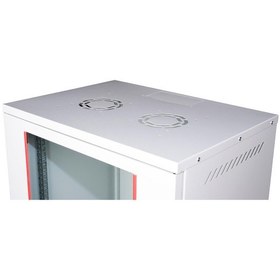Resim Lande - 12u 19" Cam Kapaklı Duvar Tipi Rack Kabinet Genişlik: 544 Mm Derinlik: 400 Mm Açık Gri Demonte 