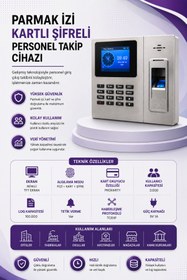 Resim LinaS Kartlı Parmak izi okuyucu Personel Takip Cihazı-WEB Giriş Çıkış Programı(10 KART DAHİL) 