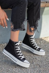 Resim Ccway Kalın Tabanlı Uzun Keten Kadın Spor Ayakkabı S 