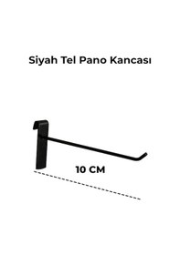 Resim 10 Cm 200 Adet Siyah Tel Pano Kancası Raf Askısı Siyah 