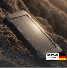 Resim Woyax Güneş Enerjili Solar Powerbank 10000mah Led Işıklı Taşınabilir Batarya Şarj Cihazı Siyah Siyah 