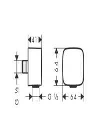 Resim Hansgrohe Fıxfıt Fıxfıt Gonye Cıkıs Cek Valf Ile Mat Sıyah Krom 26457340 