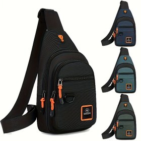 Resim Erkeklerin Rahat Dış Mekan Küçük Göğüs Çantası, Yürüyüş ve Bisiklet Omuz Çantası, Spor Küçük Crossbody Çantası, Seyahat Mini Sırt Çantası, Erkek Göğüs Paketi, Tek Omuz Taşıma Çantası. 