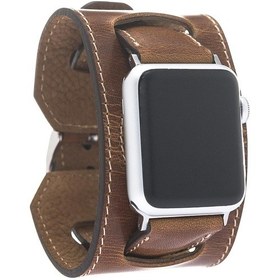 Resim Bouletta iOS Uyumlu Watch Deri Kordon 42-44-45Mm Cuff Taba 