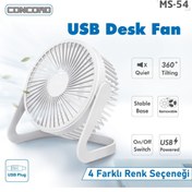 Resim MetaForce Mini Fan Masaüstü 5V USB Kablolu 360 Derece Vantilatör Sessiz Soğutucu Kamp Çadır Karavan Ofis Araba 