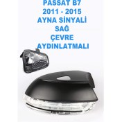 Resim Vassparts Volkswagen Passat B7 2011-2015 Ayna Sinyali Sağ Yolcu Tarafı Çevre Aydınlatmalı - 3C8949102E 