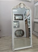 Resim Ayna Denizi Princess Aging White Model Eskitme Beyaz Renk Dekoratif Ayaklı Boy Aynası Eskitme Beyaz 