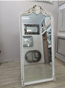 Resim Ayna Denizi Princess Aging White Model Eskitme Beyaz Renk Dekoratif Ayaklı Boy Aynası Eskitme Beyaz 