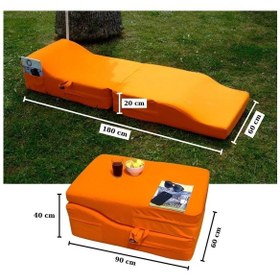 Resim Sunbed Ultimate Comfort Katlanır Şezlong Minder Turuncu 
