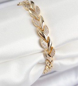 Resim Clariss Pirinç Zirkon Taşlı Balık Kuyruğu Model Gold Renk Kadın Bileklik 