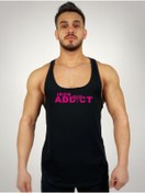 Resim Black İstanbul Siyah Erkek Regular Fit -pink Iron Addict- Baskılı Sporcu Atlet 