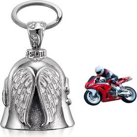 Resim Guardian Bell Motosiklet Çanı, Hediye Kutusu, Kolye, Anahtarlık, Evrensel Braketi ile Guardian Bell Motosiklet Çanı, Motosiklet Aksesuarları Şanslı Şey, Gümüş 