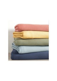 Resim Coté Blanc %100 Pamuk Çift Kişilik Waffle Pike Örtü Turuncu 