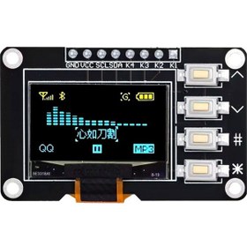 Resim 0.96" 128x64 4 Butonlu Oled Ekran I2c Ssd1315 Sarı Mavi Arduino Uyumlu Grafik Lcd 