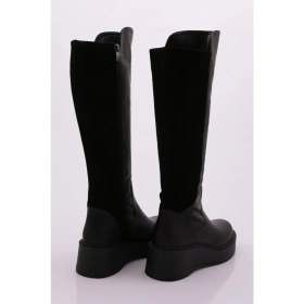 Resim DGN 22535-22K Kadin Kalin Taban Fermuarli Knee High Çizme 