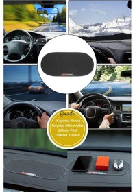Resim Kaymaz Araba Torpido Matı Teleskopik Araba Silikon Ped Telefon Tu 1 Adet 