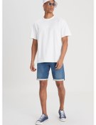 Resim Slim Fit Dar Kesim Yüksek Bel 5 Cepli Açık Mavi Jean Kot Şort L24107958 Stone 