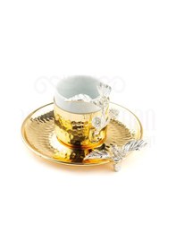 Resim Nikel Güllü Kahve Fincanı Altın 