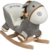 Resim Eğitici Peluş Sallanan At Ahşap Sallanan At Gri 