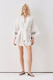 Resim SS6185 Desenli Kimono - KAHVERENGI / L 