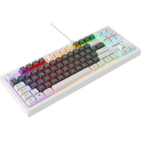 Resim Everest Kb-98 Sılent Tkl Gri Mavi-Beyaz Rainbow Q Membrane Klavye 