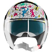 Resim Shiro SH-64sv Tokio Doodle Açık Motosiklet Kaskı 