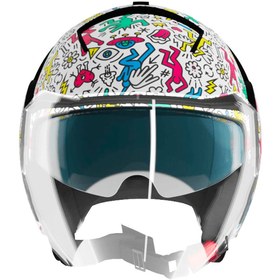 Resim Shiro SH-64sv Tokio Doodle Açık Motosiklet Kaskı 