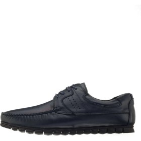 Resim Costo Shoes 45,46,47,48,49,50 AG2018 Lacivert Deri Büyük Numara Rok Kauçuk Taban Rahat Geniş Kalıp Dana Derisi Özel Seri 