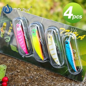 Resim 4 adet TUYA Miniature Minnow Yemleri - Yüzen, Gerçekçi Balık Yemleri Deniz Balıkçılığı için, ABS Malzeme, Şükran Günü, Noel, Babalar Günü için İdeal, Balıkçılık Ekipmanı | Canlı Yem Tasarımı | Dayanıklı Balıkçılık Ekipmanı, Balıkçılık Yemleri 