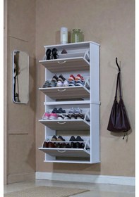 Resim Eliusta Berrak Cordoba 8 Bölmeli Ayakkabılık 72 Cm Genişlikte Duvara Monte 72x156x26 Cm Ayakkabılık Cordoba 