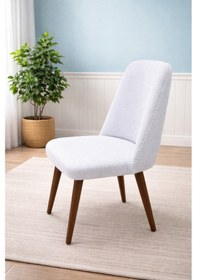 Resim Oval Sandalye Kılıfı Büyük Oval Mutfak Sandalye Kılıfı Likralı Yıkanabilir Streç Lastikli 1 Adet Krem 