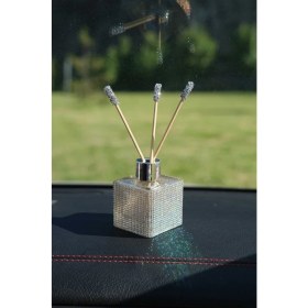 Resim Tasarım Arabam Yaldızlı Kare Taşlı Kavanoz Koku 