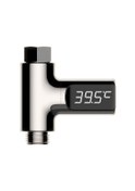 Resim Flybuy Bebek Duşu 360 Dön. Led Ekran Pasif Su Termometre Kaplama 1/2 Bağlantı, Kolay Okunur 