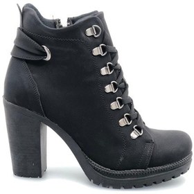 Resim Ayakdaş 1058 Yüksek Topuk Bağcıklı Kadın Bot Siyah 