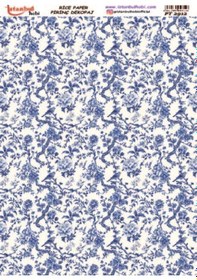 Resim Pirinç Dekopaj Kağıdı 30x42cm Pt-2912 Mavi Çiçek 