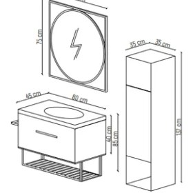 Resim Rovalli City Banyo Boy Dolabı 