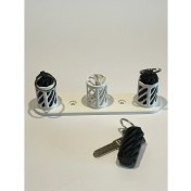 Resim Spiral Tasarımlı Anahtarlık Askısı – Manyetik 3’lü Duvar Tipi Organizer Set 