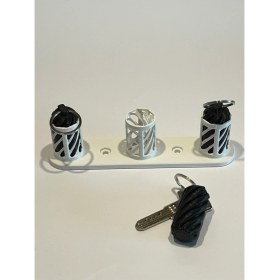 Resim Spiral Tasarımlı Anahtarlık Askısı – Manyetik 3’lü Duvar Tipi Organizer Set 