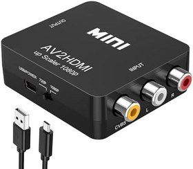 Resim ABLEWE RCA to HDMI Adaptörü, RCA HDMI 1080P Mini AV'den HDMI Kompozit CVBS Video Ses Desteği, PC/Laptop/Xbox/PS4/PS3/TV/STB/VCR için PAL/NTSC DVD Kamera 