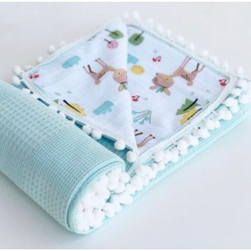 Resim grow with muslin %100 Pamuk Çok Amaçlı Çift Katlı Müslin Battaniye (80X100) 
