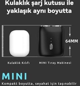 Resim Mini Shaver Traş Makinesi, Seyahat tıraş makinesi, mini tıraş makinesi, erkek, elektrikli, mini tıraş makinesi, çift kafalı tıraş makinesi, erkekler için ideal hediye, yolculuk için 