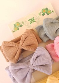 Resim SeherBebeButik Kız Bebek & Çocuk Fiyonklu Bandana Set - Yumuşak- Esnek 