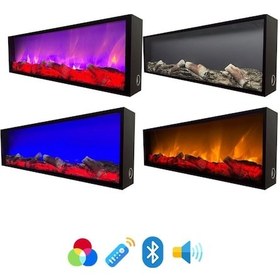 Resim Esha Home Elektrikli Yapay Dekoratif Şömine Bluetooth+sabit Çıtırtı 180x35x15cm 