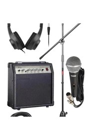 Resim AyrStore MGA 30BK PAK Elektro Gitar Amfisi Seti 30 Watt Gain Özellikli (Amfi Mikrofon Stand Kulaklık 