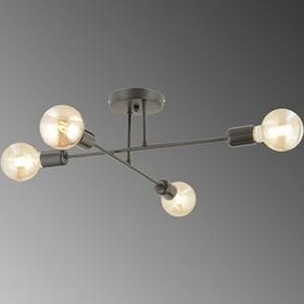 Resim Lambadar Dörtlü Akrobat Kule Model Plafonyer Tavana Monte Ahtapot Avize Siyah Tek Ebat 50 X 30 3596-4Blkkule 